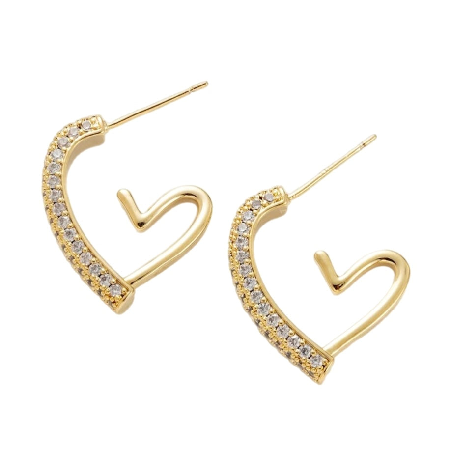 Heart Hoop Earrings in Gold