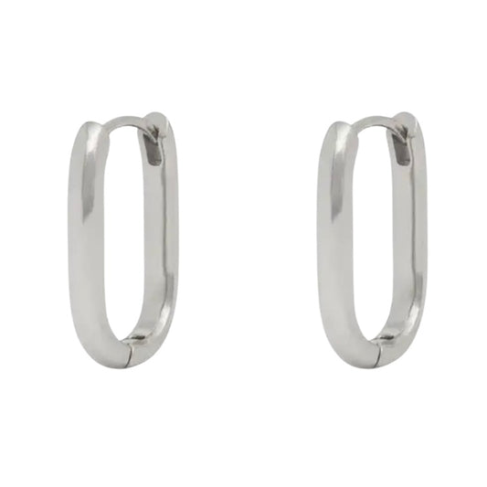 Square Hoops in Silver
